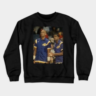 Kareem Abdul Jabbar and Magic Johnson in Lakers Crewneck Sweatshirt